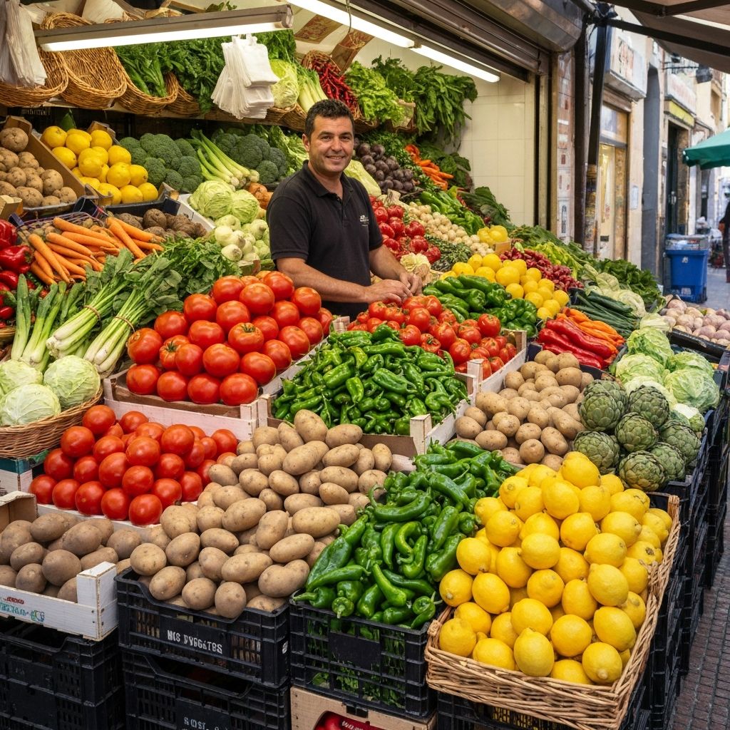 Verduras frescas en mercado
